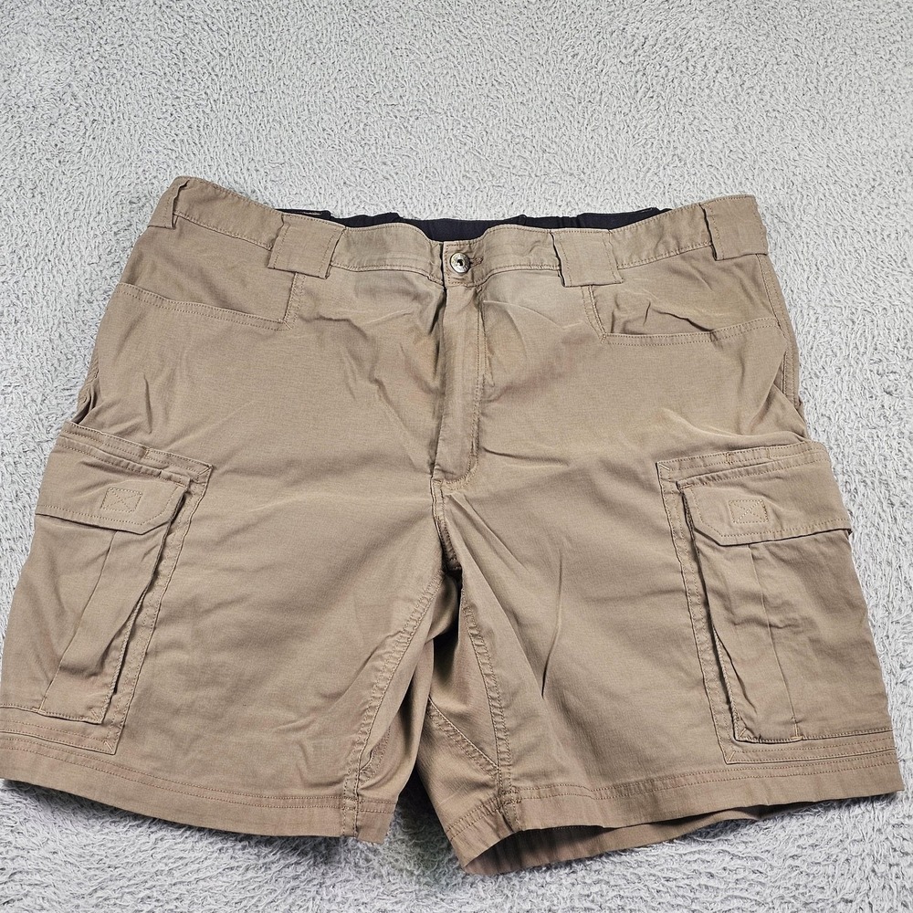 Duluth Trading Co Cargo Shorts Mens 2XL 44 Beige Nylon Stretch Outdoor 9 Inseam